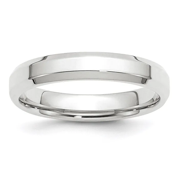 Solid 10K White Gold 4mm Bevel Edge Comfort Fit MensWomens Wedding Band Ring Size 4 Goldia Rings Solid 10K White Gold 4mm Bevel Edge Comfort Fit MensWomens Wedding Band Ring Size 4 Goldia Rings