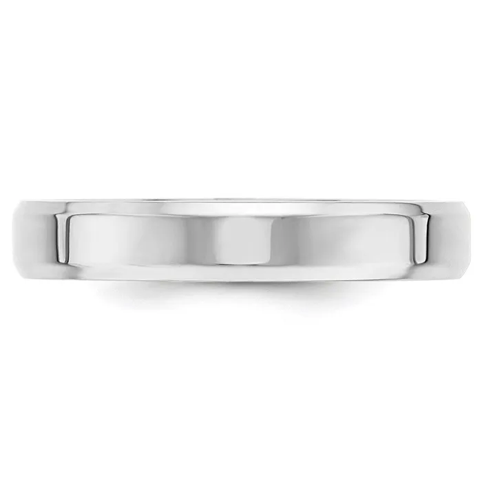 Solid 10K White Gold 4mm Bevel Edge Comfort Fit MensWomens Wedding Band Ring Size 4 Goldia Rings Solid 10K White Gold 4mm Bevel Edge Comfort Fit MensWomens Wedding Band Ring Size 4 Goldia Rings