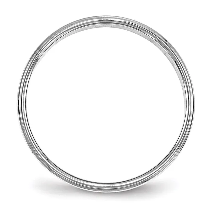 Solid 10K White Gold 4mm Flat with Step Edge MensWomens Wedding Band Ring Size 85 Goldia Rings Solid 10K White Gold 4mm Flat with Step Edge MensWomens Wedding Band Ring Size 85 Goldia Rings