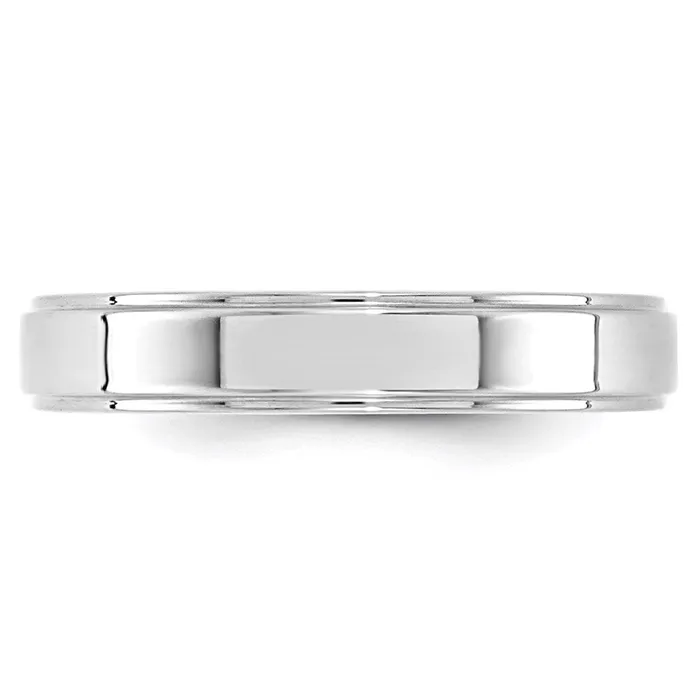 Solid 10K White Gold 4mm Flat with Step Edge MensWomens Wedding Band Ring Size 85 Goldia Rings Solid 10K White Gold 4mm Flat with Step Edge MensWomens Wedding Band Ring Size 85 Goldia Rings