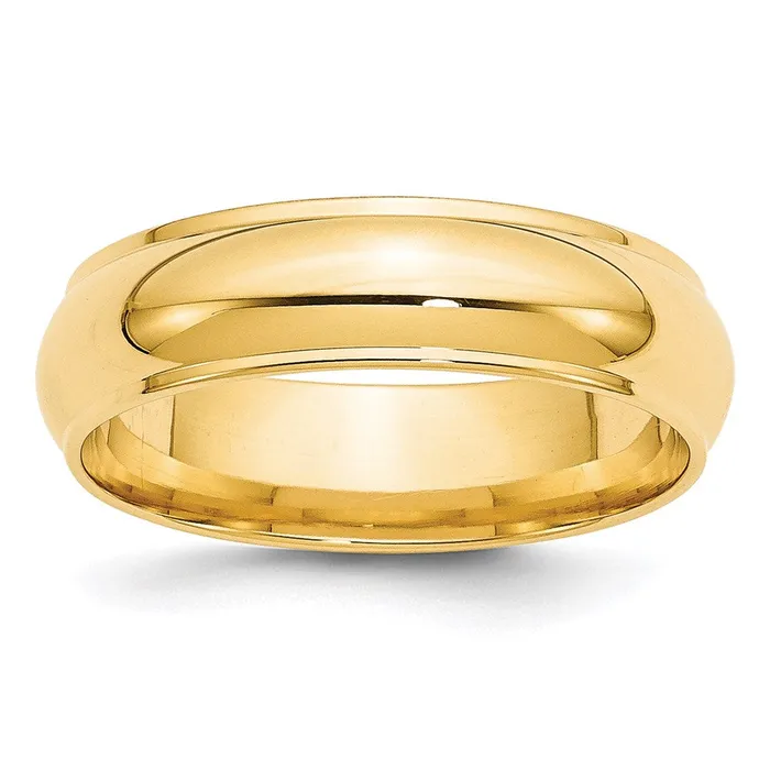 Solid 10K Yellow Gold 6mm Half Round with Edge MensWomens Wedding Band Ring Size 115 Goldia Rings Solid 10K Yellow Gold 6mm Half Round with Edge MensWomens Wedding Band Ring Size 115 Goldia Rings
