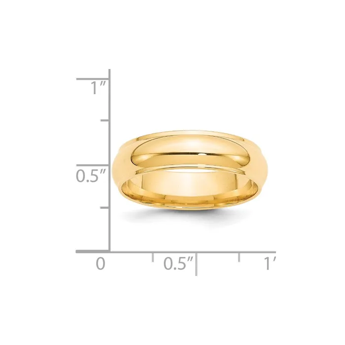 Solid 10K Yellow Gold 6mm Half Round with Edge MensWomens Wedding Band Ring Size 115 Goldia Rings Solid 10K Yellow Gold 6mm Half Round with Edge MensWomens Wedding Band Ring Size 115 Goldia Rings