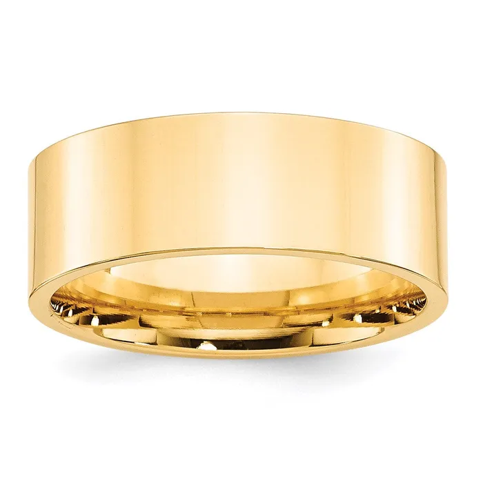 Solid 10K Yellow Gold 8mm Standard Flat Comfort Fit MensWomens Wedding Band Ring Size 4 Goldia Rings Solid 10K Yellow Gold 8mm Standard Flat Comfort Fit MensWomens Wedding Band Ring Size 4 Goldia Rings