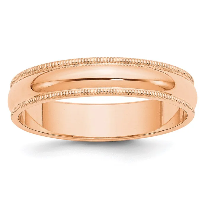 Solid 10K Yellow Gold Rose Gold 5mm Milgrain Half Round MensWomens Wedding Band Ring Size 135 Goldia Rings Solid 10K Yellow Gold Rose Gold 5mm Milgrain Half Round MensWomens Wedding Band Ring Size 135 Goldia Rings