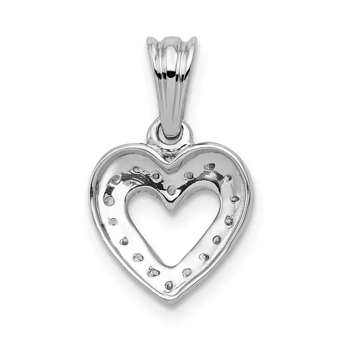 Solid 14k White Gold 110ct Simulated CZ Heart Pendant Goldia Necklaces Solid 14k White Gold 110ct Simulated CZ Heart Pendant Goldia Necklaces