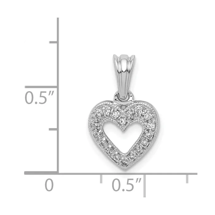 Solid 14k White Gold 110ct Simulated CZ Heart Pendant Goldia Necklaces Solid 14k White Gold 110ct Simulated CZ Heart Pendant Goldia Necklaces
