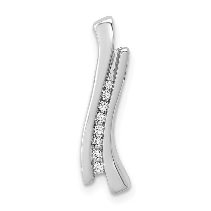 Solid 14k White Gold 115ct Simulated CZ Journey Chain Slide Goldia Necklaces Solid 14k White Gold 115ct Simulated CZ Journey Chain Slide Goldia Necklaces