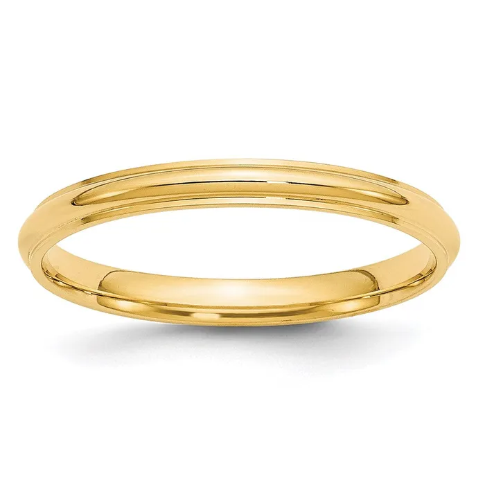 Solid 14K Yellow Gold 25mm Half Round with Edge MensWomens Wedding Band Ring Size 55 Goldia Rings Solid 14K Yellow Gold 25mm Half Round with Edge MensWomens Wedding Band Ring Size 55 Goldia Rings