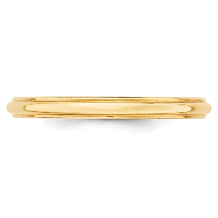 Solid 14K Yellow Gold 25mm Half Round with Edge MensWomens Wedding Band Ring Size 55 Goldia Rings Solid 14K Yellow Gold 25mm Half Round with Edge MensWomens Wedding Band Ring Size 55 Goldia Rings