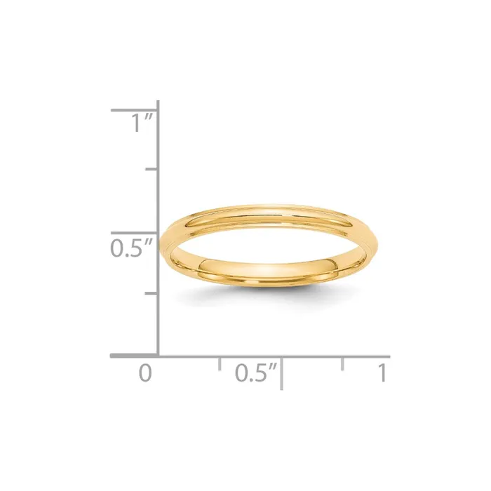 Solid 14K Yellow Gold 25mm Half Round with Edge MensWomens Wedding Band Ring Size 55 Goldia Rings Solid 14K Yellow Gold 25mm Half Round with Edge MensWomens Wedding Band Ring Size 55 Goldia Rings