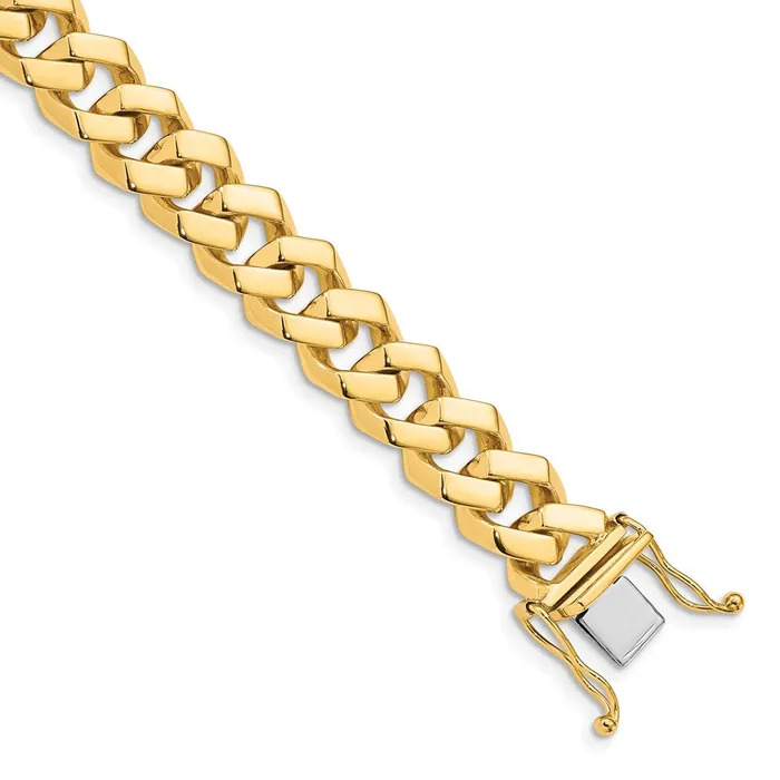 Solid 14K Yellow Gold 20 inch 10mm Hand Polished Fancy Link with Box Catch Clasp Chain Necklace MDS Necklaces Solid 14K Yellow Gold 20 inch 10mm Hand Polished Fancy Link with Box Catch Clasp Chain Necklace MDS Necklaces