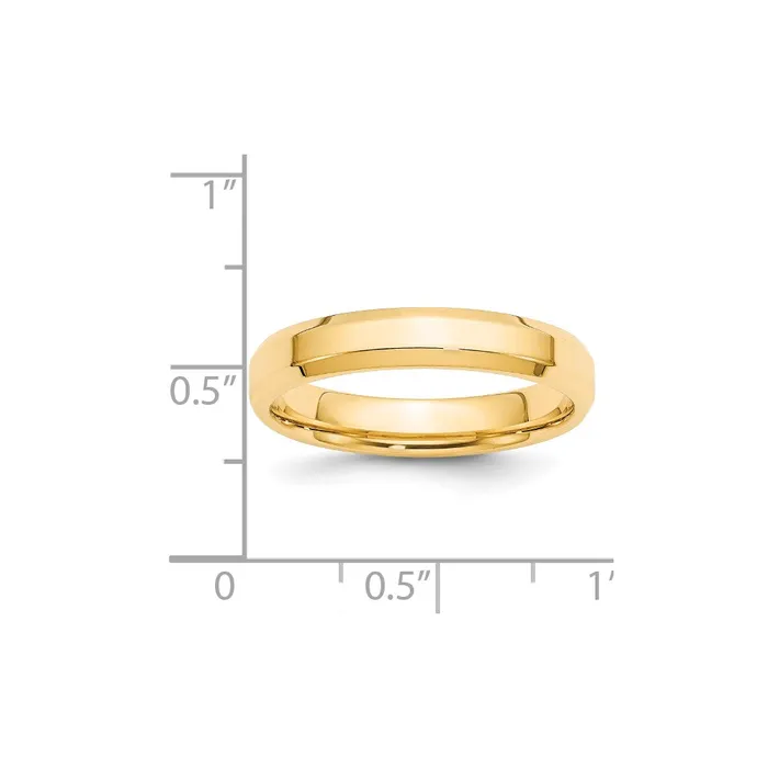 Solid 14K Yellow Gold 4mm Bevel Edge Comfort Fit MensWomens Wedding Band Ring Size 125 Goldia Rings Solid 14K Yellow Gold 4mm Bevel Edge Comfort Fit MensWomens Wedding Band Ring Size 125 Goldia Rings