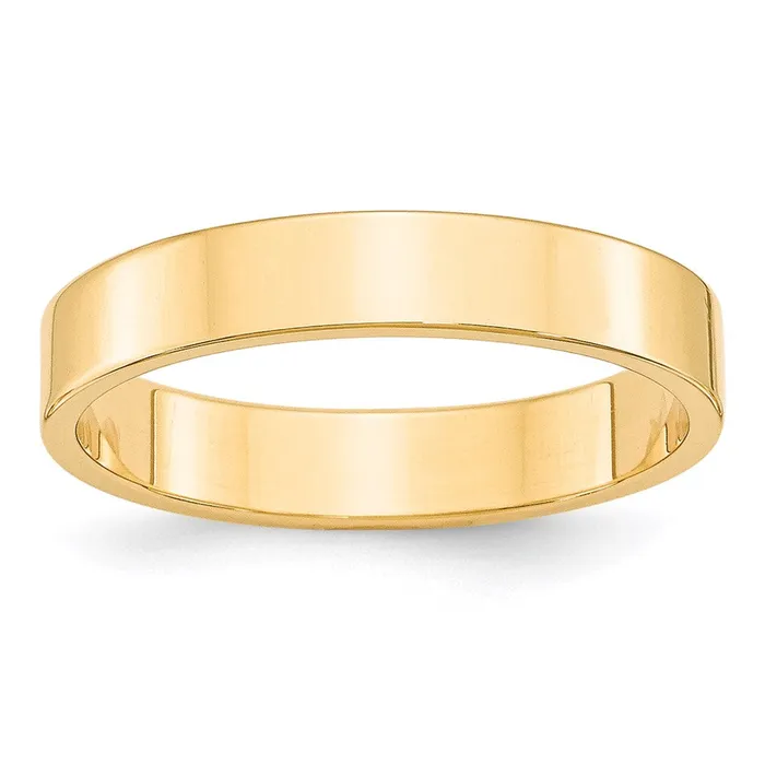 Solid 14K Yellow Gold 4mm Light Weight Flat MensWomens Wedding Band Ring Size 45 Goldia Rings Solid 14K Yellow Gold 4mm Light Weight Flat MensWomens Wedding Band Ring Size 45 Goldia Rings