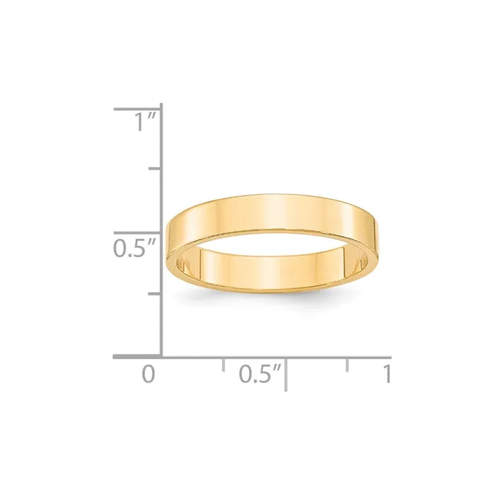 Solid 14K Yellow Gold 4mm Light Weight Flat MensWomens Wedding Band Ring Size 45 Goldia Rings Solid 14K Yellow Gold 4mm Light Weight Flat MensWomens Wedding Band Ring Size 45 Goldia Rings