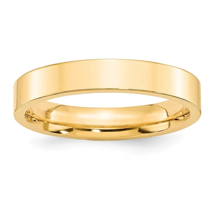 Solid 14K Yellow Gold 4mm Standard Flat Comfort Fit MensWomens Wedding Band Ring Size 9 Goldia Rings Solid 14K Yellow Gold 4mm Standard Flat Comfort Fit MensWomens Wedding Band Ring Size 9 Goldia Rings