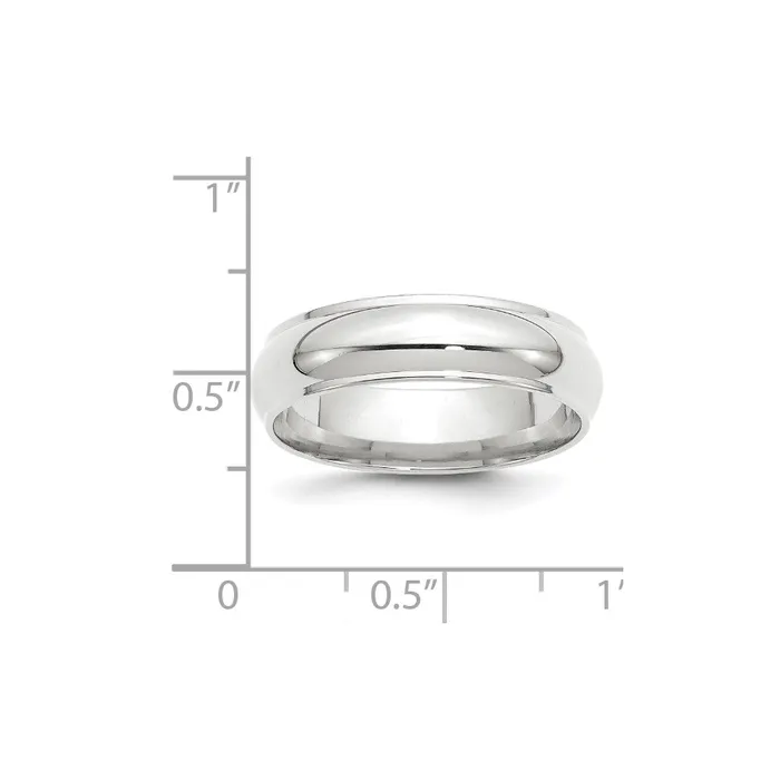 Solid 18K White Gold 6mm Half Round with Edge MensWomens Wedding Band Ring Size 55 Goldia Rings Solid 18K White Gold 6mm Half Round with Edge MensWomens Wedding Band Ring Size 55 Goldia Rings