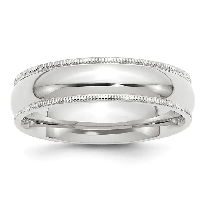 Solid 18K White Gold 6mm Milgrain Comfort Fit MensWomens Wedding Band Ring Size 5 Goldia Rings Solid 18K White Gold 6mm Milgrain Comfort Fit MensWomens Wedding Band Ring Size 5 Goldia Rings