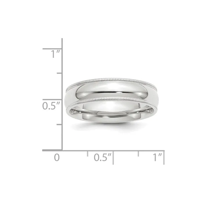 Solid 18K White Gold 6mm Milgrain Comfort Fit MensWomens Wedding Band Ring Size 5 Goldia Rings Solid 18K White Gold 6mm Milgrain Comfort Fit MensWomens Wedding Band Ring Size 5 Goldia Rings