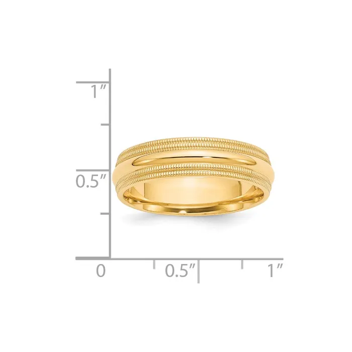 Solid 18K Yellow Gold 6mm Double Milgrain Comfort Fit MensWomens Wedding Band Ring Size 135 Goldia Rings Solid 18K Yellow Gold 6mm Double Milgrain Comfort Fit MensWomens Wedding Band Ring Size 135 Goldia Rings
