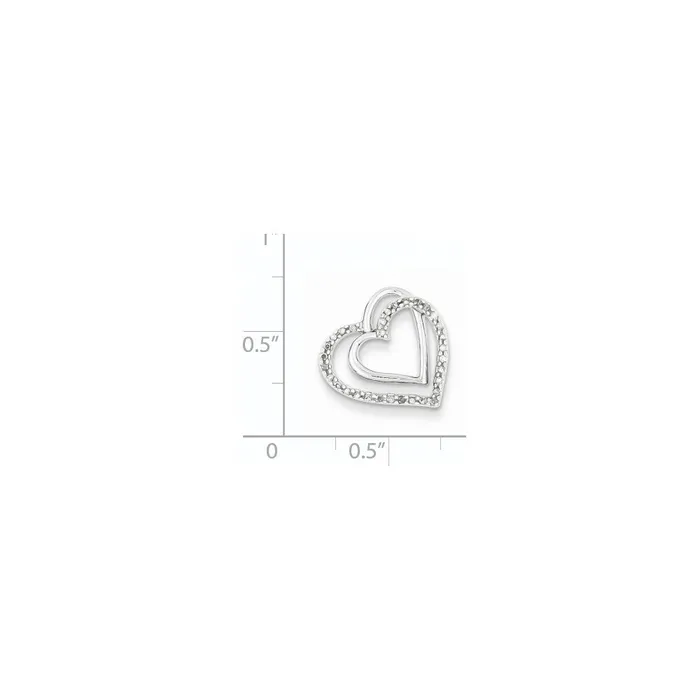 Sterling Silver Diamond Double Hearts Pendant Goldia Necklaces