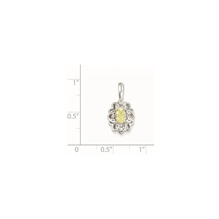 Sterling Silver Lemon Quartz Diamond Pendant Goldia Necklaces