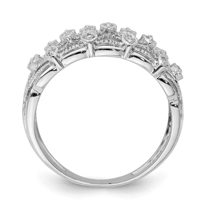 Sterling Silver Rhodium Diamond Ring Goldia Rings