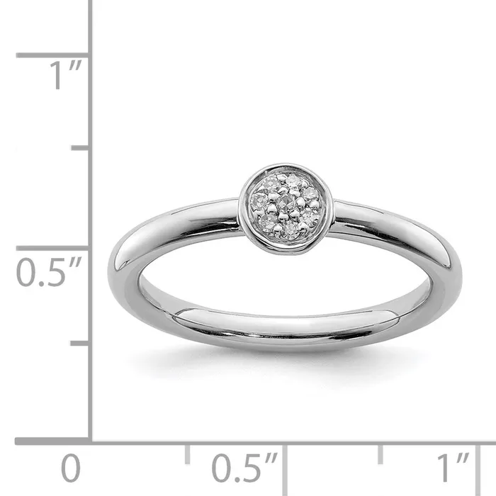 Sterling Silver Rhodium Diamond Ring Goldia Rings