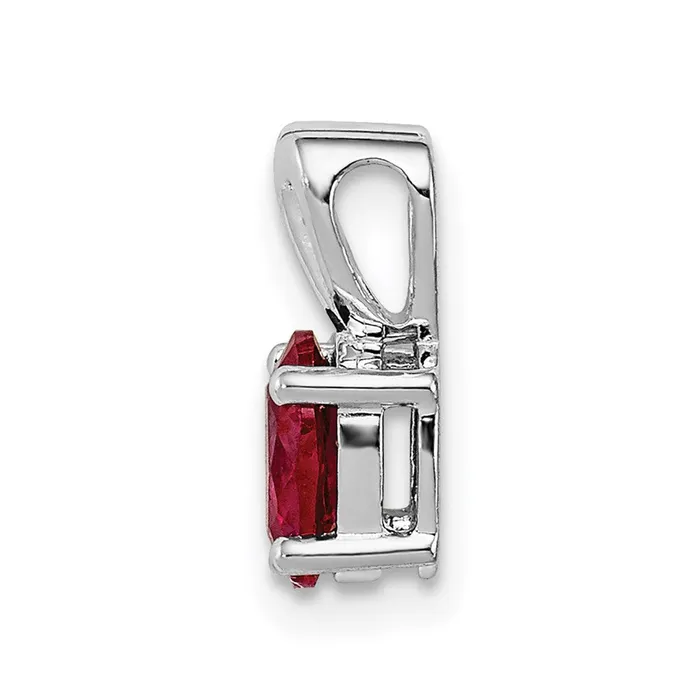 Sterling Silver Rhodiumplated Created Ruby Pendant Goldia Necklaces