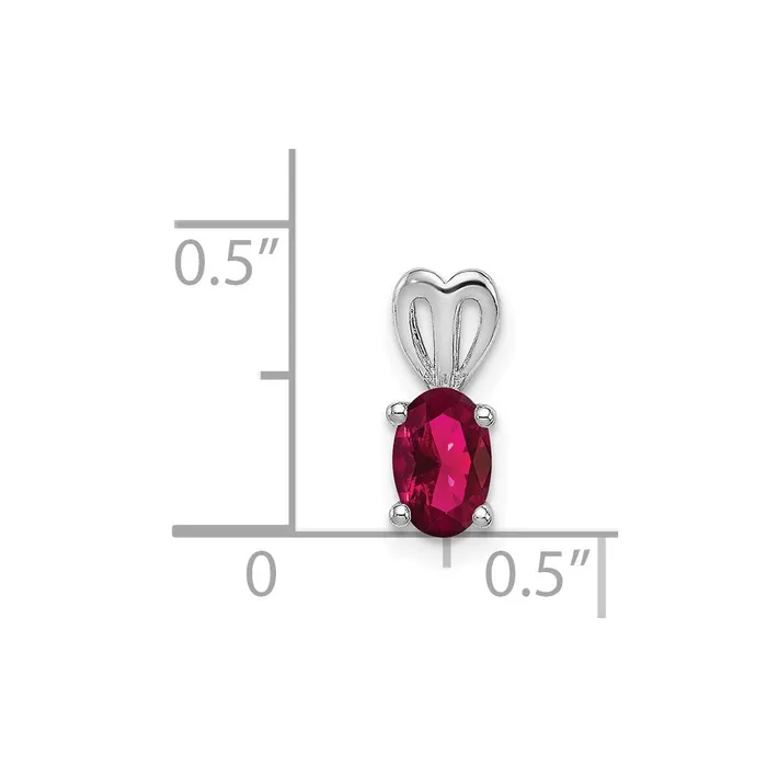 Sterling Silver Rhodiumplated Created Ruby Pendant Goldia Necklaces