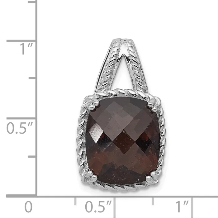 Sterling Silver Rhodiumplated Smoky Quartz Pendant Goldia Necklaces