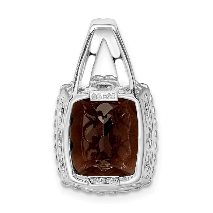 Sterling Silver Rhodiumplated Smoky Quartz Pendant Goldia Necklaces