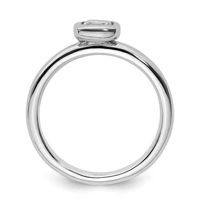 Sterling Silver Stackable Expressions Cushion Cut White Topaz Ring Goldia Rings