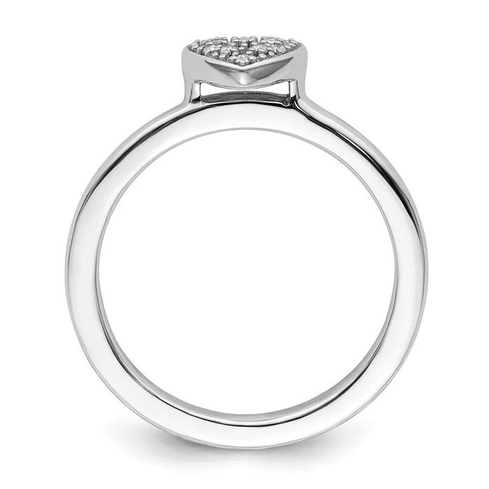 Sterling Silver Stackable Expressions Heart Diamond Ring Goldia Rings