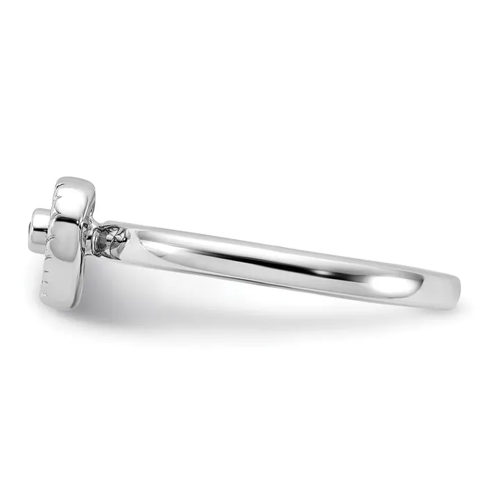 Sterling Silver Stackable Expressions Heart Diamond Ring Goldia Rings