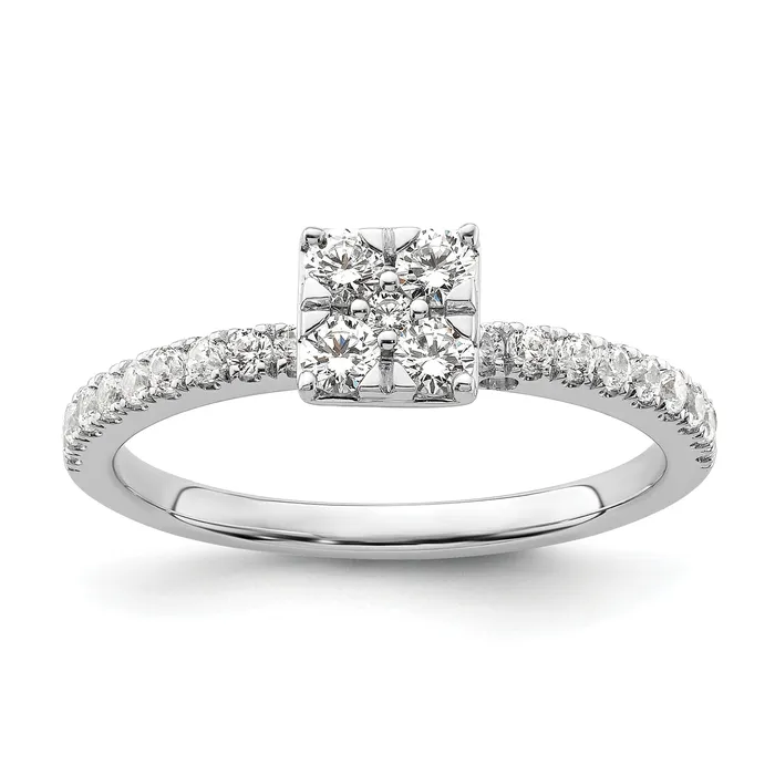 Two Promises 14k White Gold 12 Ct Lab Grown Diamond VSSI G Cluster Engagement Ring Goldia Rings Two Promises 14k White Gold 12 Ct Lab Grown Diamond VSSI G Cluster Engagement Ring Goldia Rings
