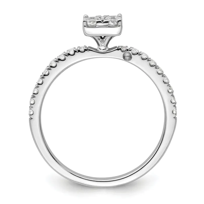 Two Promises 14k White Gold 12 Ct Lab Grown Diamond VSSI G Cluster Engagement Ring Goldia Rings