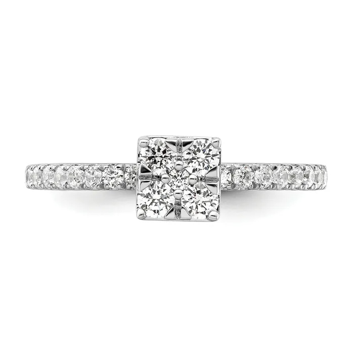 Two Promises 14k White Gold 12 Ct Lab Grown Diamond VSSI G Cluster Engagement Ring Goldia Rings