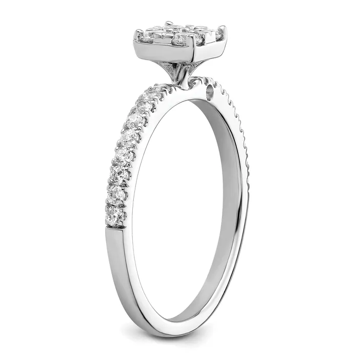 Two Promises 14k White Gold 12 Ct Lab Grown Diamond VSSI G Cluster Engagement Ring Goldia Rings
