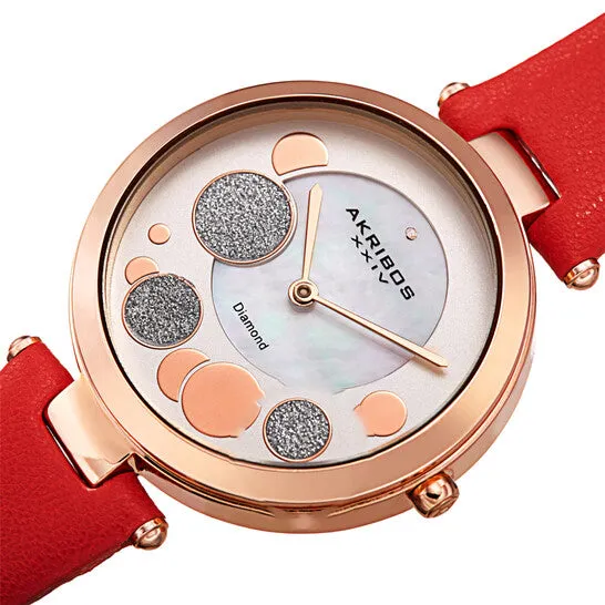 Watches JMS always Original Akribos XXIV Quartz Diamond White Dial Ladies Watch AK1069RD Watches JMS always Original Akribos XXIV Quartz Diamond White Dial Ladies Watch AK1069RD