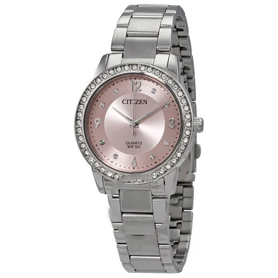 Watches JMS always Original Citizen Quartz Crystal Pink Dial Ladies Watch EL309081X Watches JMS always Original Citizen Quartz Crystal Pink Dial Ladies Watch EL309081X