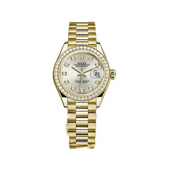 Watches JMS always Original Rolex LadyDatejust Silver Diamond Dial Automatic 18 Carat Yellow Gold President Watch 279138SDP Watches JMS always Original Rolex LadyDatejust Silver Diamond Dial Automatic 18 Carat Yellow Gold President Watch 279138SDP