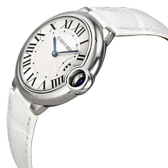 Watches Original Cartier Ballon Bleu Silver Dial White Leather Ladies Watch W6920087 JMS always Watches Original Cartier Ballon Bleu Silver Dial White Leather Ladies Watch W6920087 JMS always