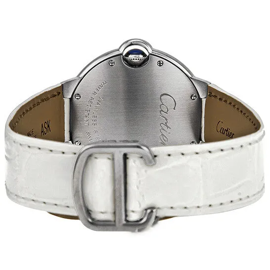 Watches Original Cartier Ballon Bleu Silver Dial White Leather Ladies Watch W6920087 JMS always Watches Original Cartier Ballon Bleu Silver Dial White Leather Ladies Watch W6920087 JMS always