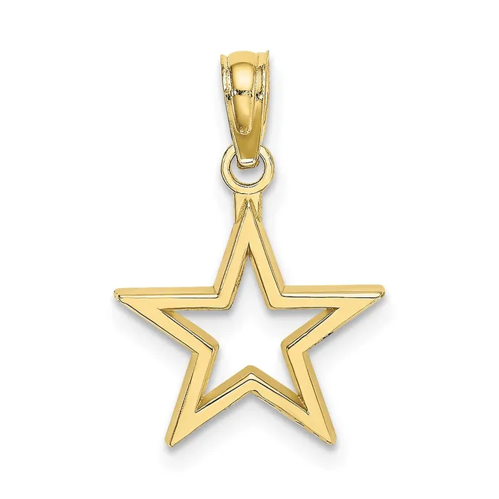 10k Cutout Star Charm TreasureFineJewelers Charm Necklaces