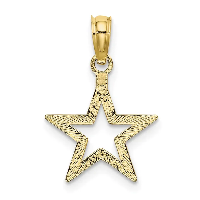 10k Cutout Star Charm TreasureFineJewelers Charm Necklaces