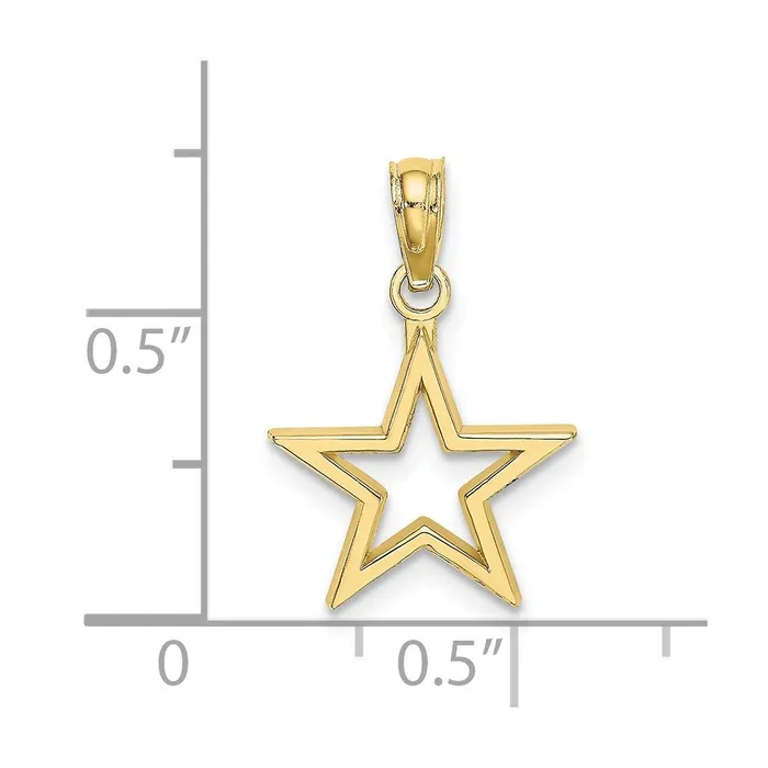 10k Cutout Star Charm TreasureFineJewelers Charm Necklaces