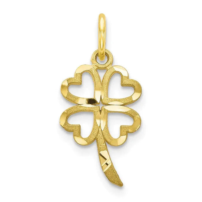 10k Four Leaf Clover Pendant TreasureFineJewelers Necklaces