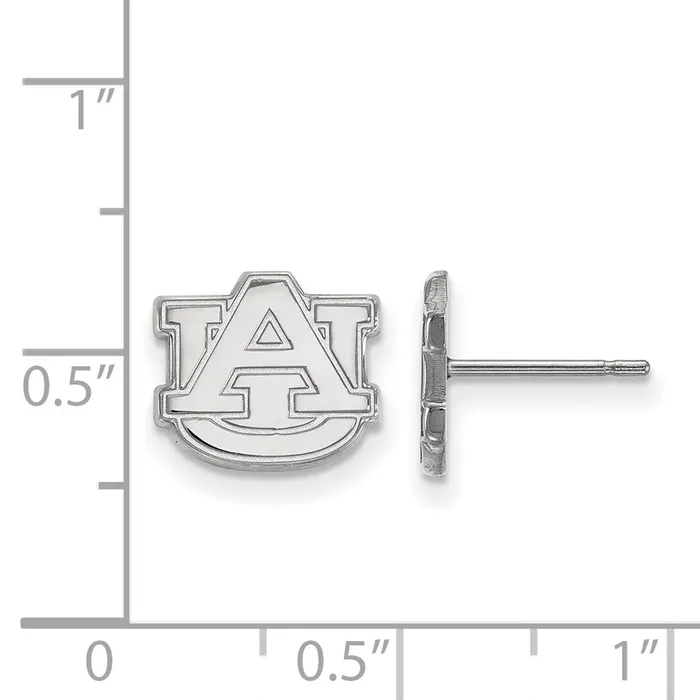 10K White Gold Auburn University XS Post Earrings TreasureFineJewelers Earrings