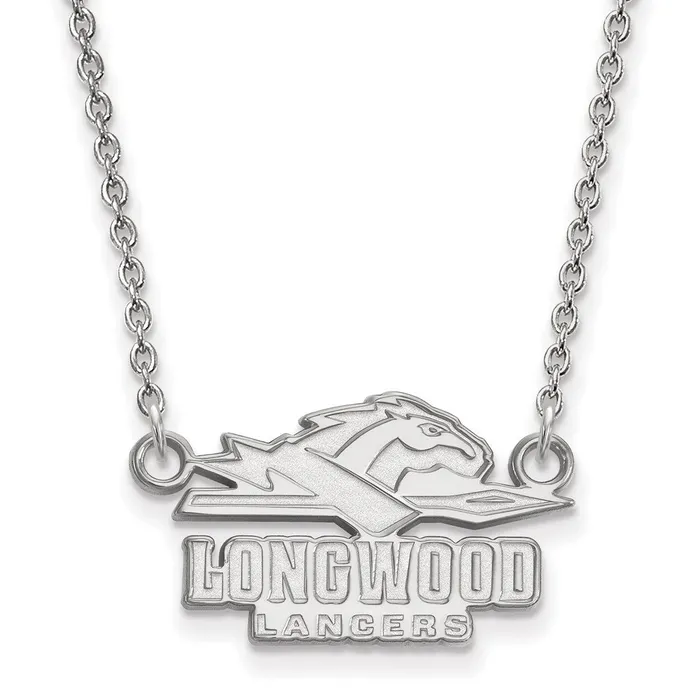 10K White Gold Longwood University Small Pendant wilth Necklace TreasureFineJewelers Necklaces 10K White Gold Longwood University Small Pendant wilth Necklace TreasureFineJewelers Necklaces