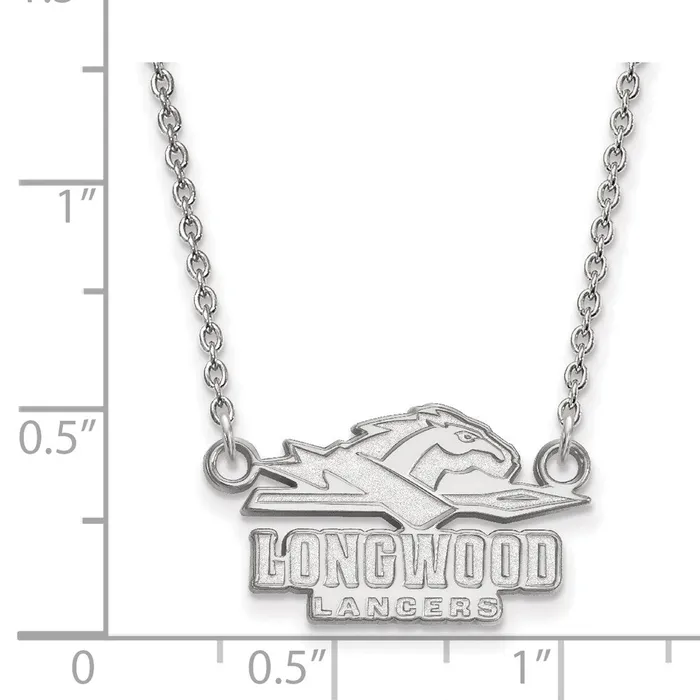 10K White Gold Longwood University Small Pendant wilth Necklace TreasureFineJewelers Necklaces